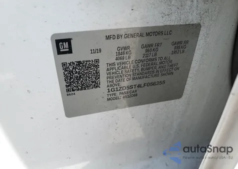 2020 Chevrolet Malibu Lt from USA, damaged, VIN 1G1ZD5ST4LF056355